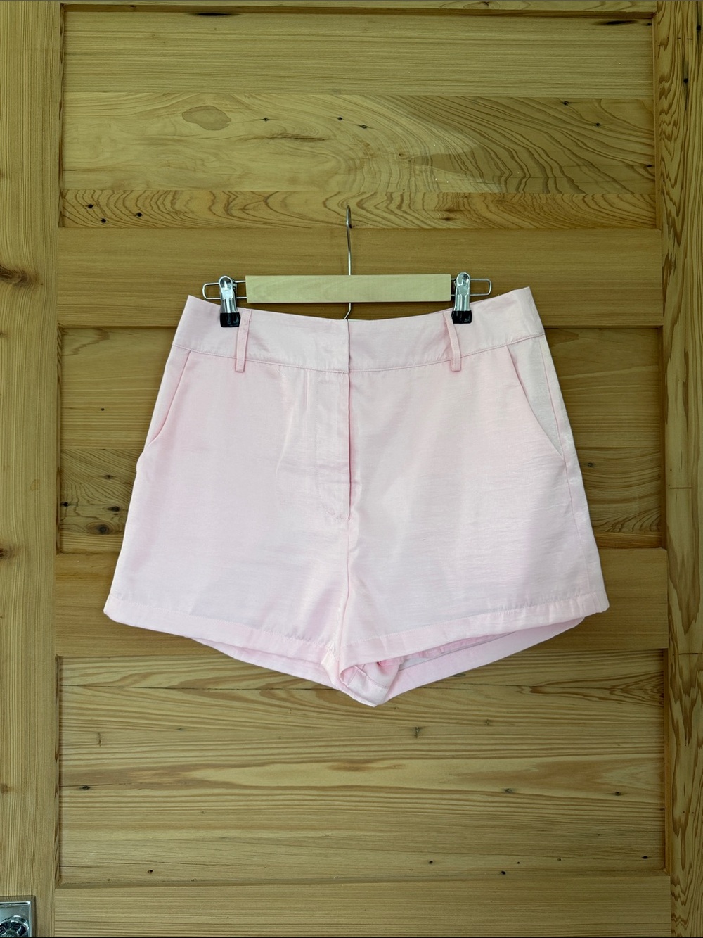 HerrinStones Light Pink Tailored Shorts NWT Size Large High Waist Preppy